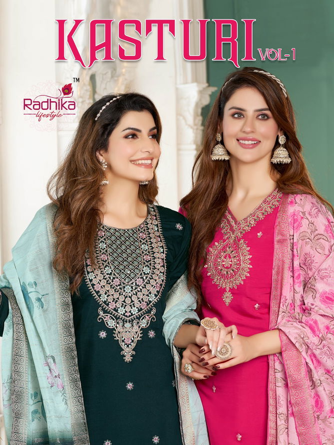 Kasturi Vol 1 By Radhika Embroidery Readymade Suits Catalog